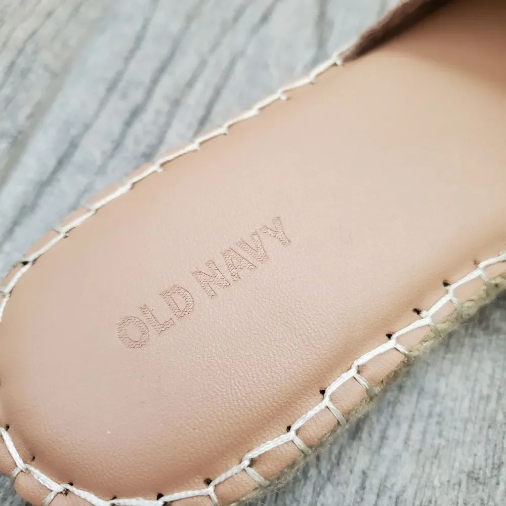 NWOT Old Navy Tan Espadrille Slides Girl's Size 6
